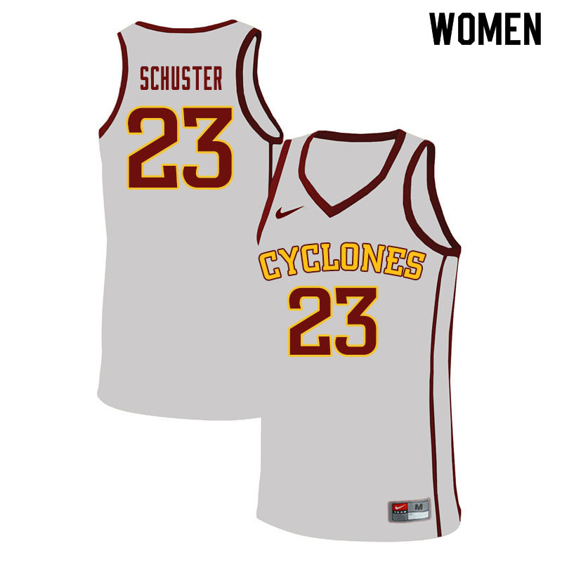 Women #23 Nate Schuster Iowa State Cyclones College Basketball Jerseys Sale-White